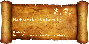 Medveczki Valentin névjegykártya